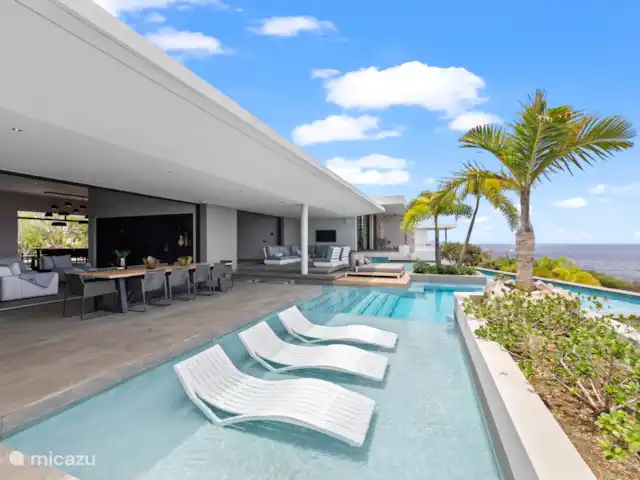 Le curaçao perle bleue | Curaçao, Banda Abou (ouest), Coral Estate, Rif St.Marie - villa Terrasse de la piscine