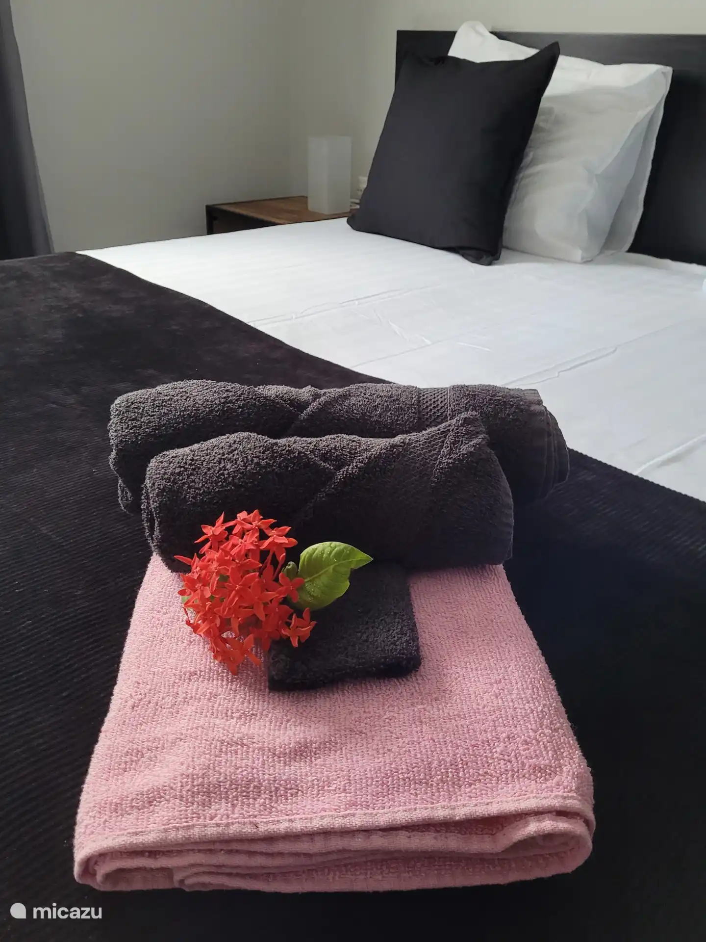 Serviette de bain, serviette, gant de toilette et serviette de plage, tout est prêt pour votre séjour