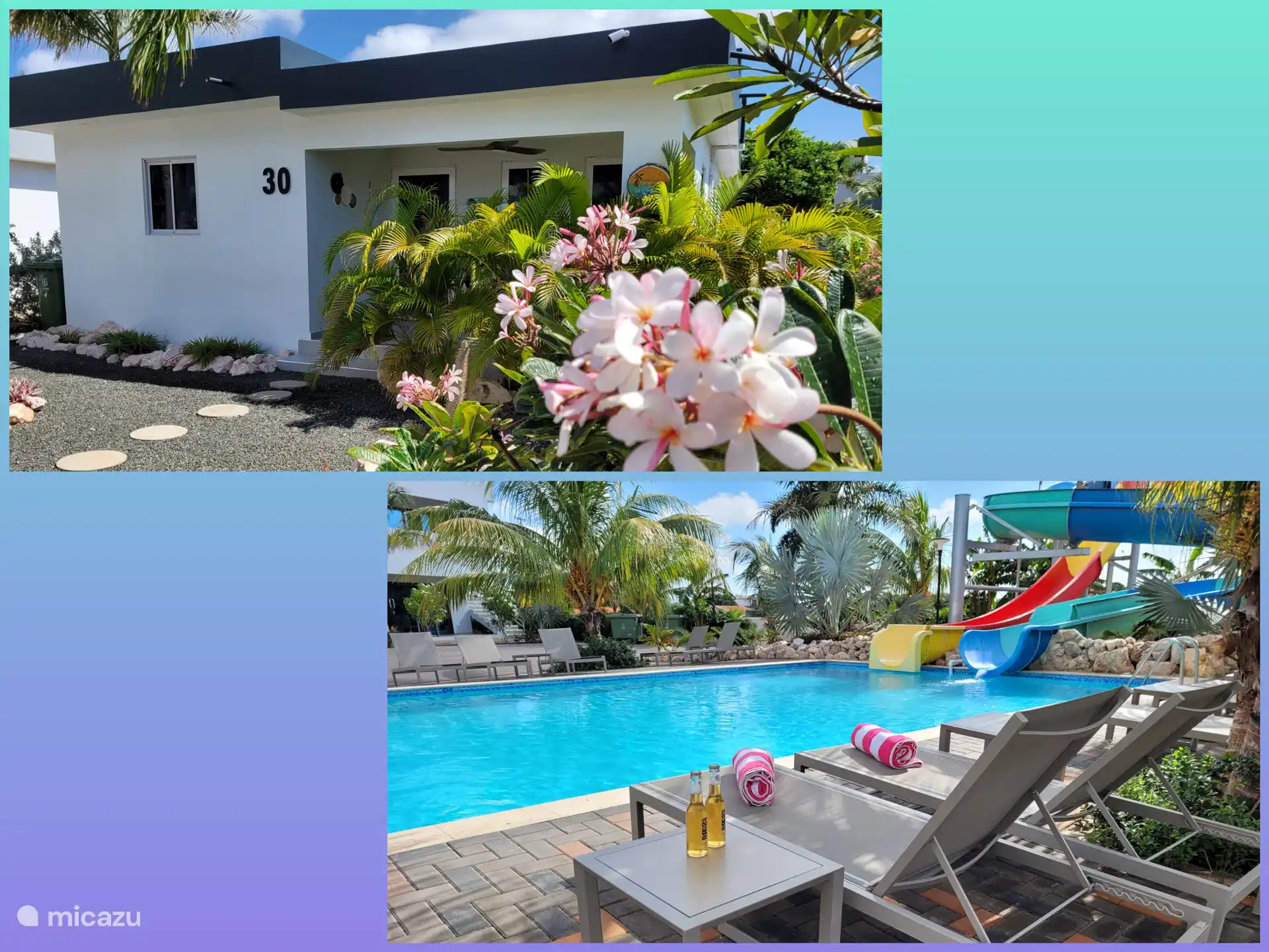 Notre gîte et l’une des piscines