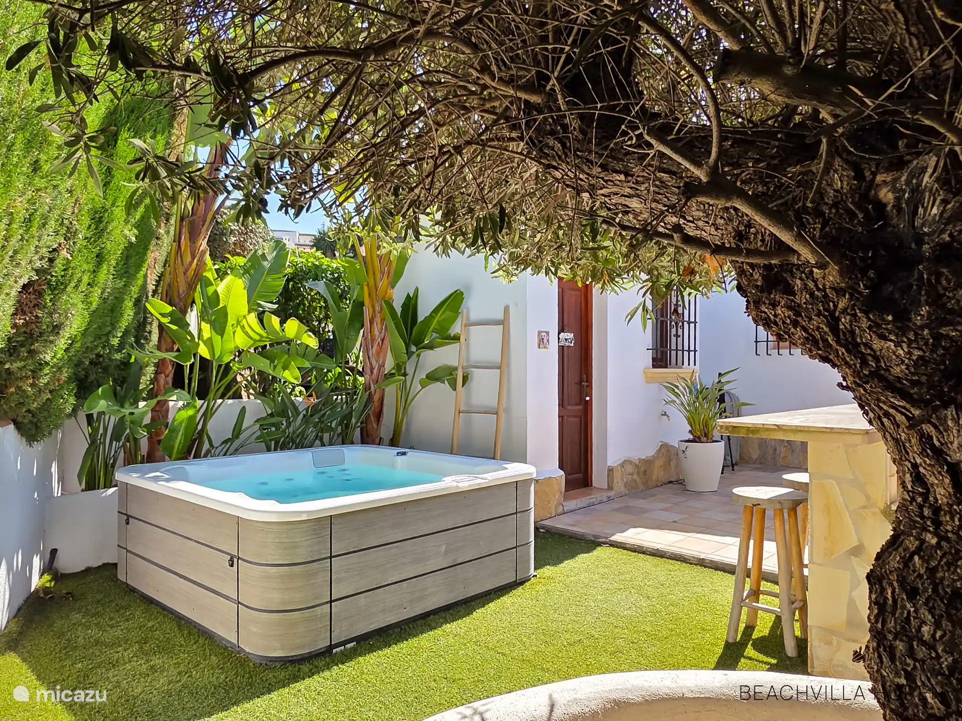 Nice corner with jacuzzi and 150-year-old olive tree