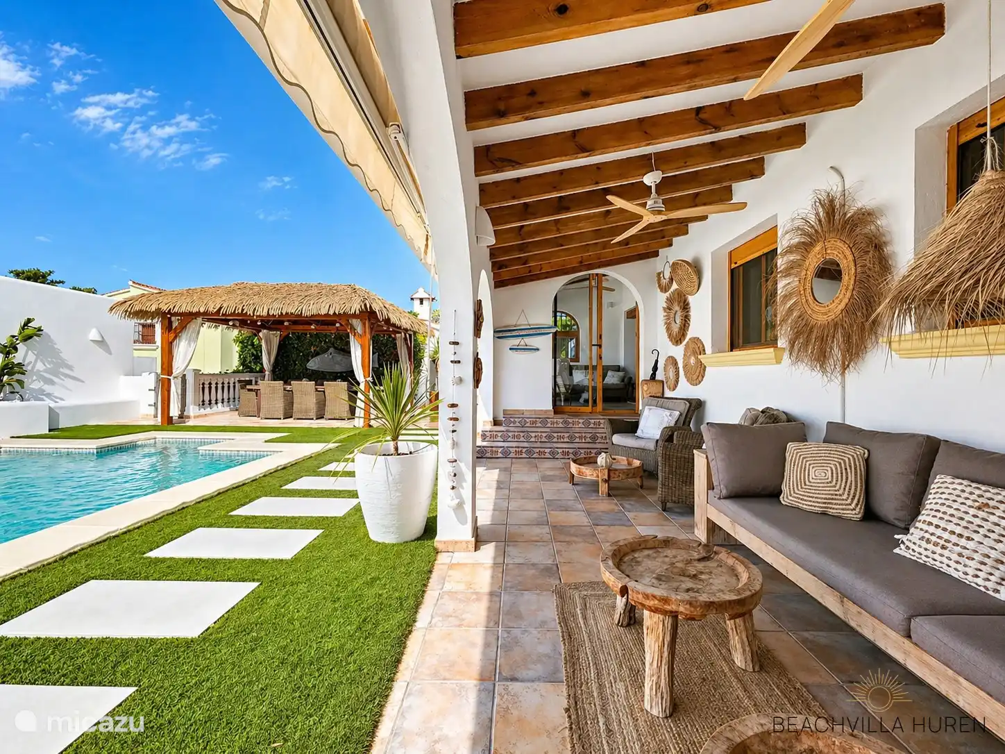 Large covered naja by the pool