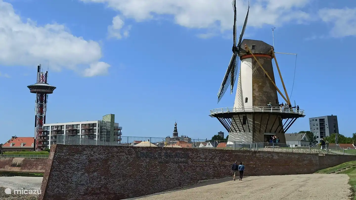 Moulin à vent et Arsenaaltoren sur le boulevard Groene