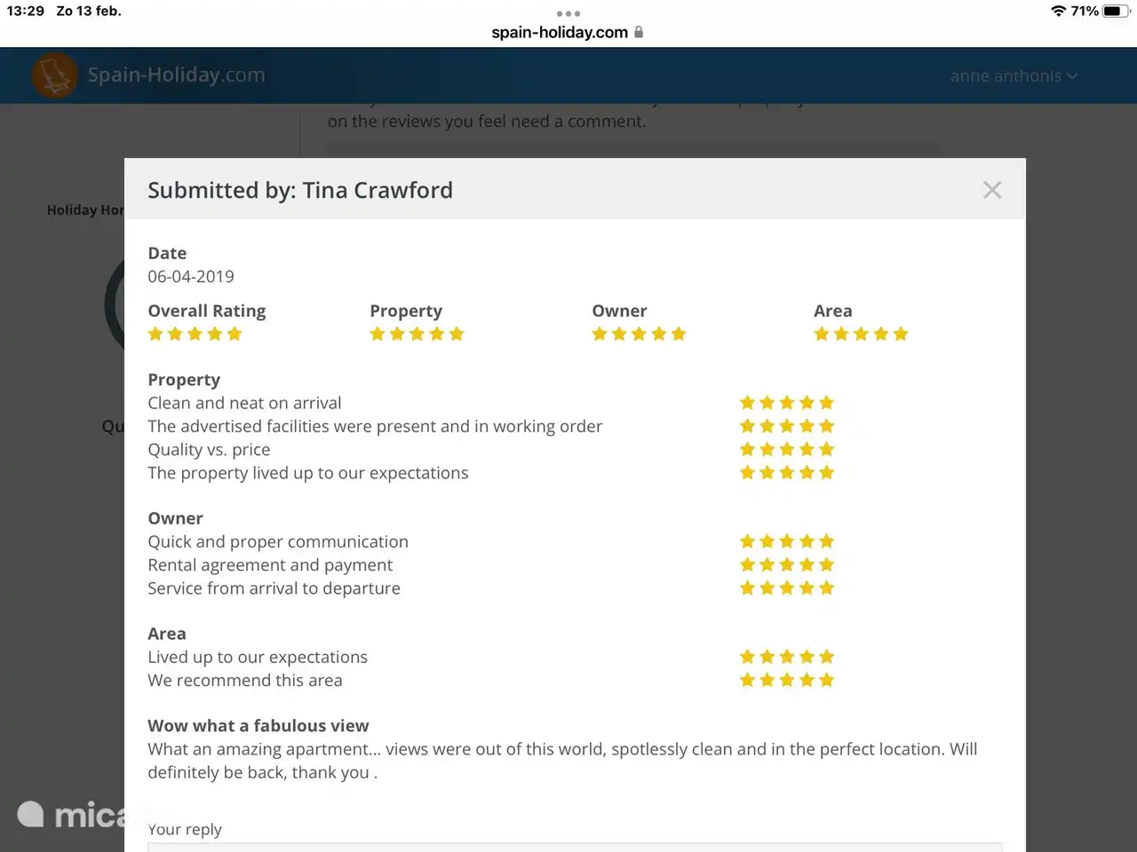 Überprüfung des englischen Mieters