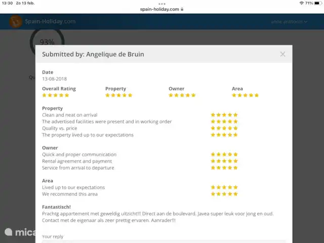 PENTHOUSE AAN DE BEACH huren in Spanje, Costa Blanca, Jávea - appartement review van Nederlandse huurster