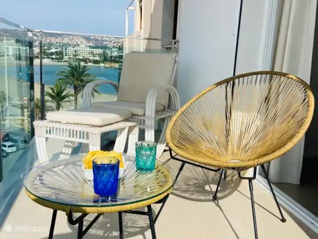 PENTHOUSE AAN DE BEACH huren in Spanje, Costa Blanca, Jávea - appartement Ook vanuit het zijsterras prachtig uitzicht op strand en Arenalbaai.