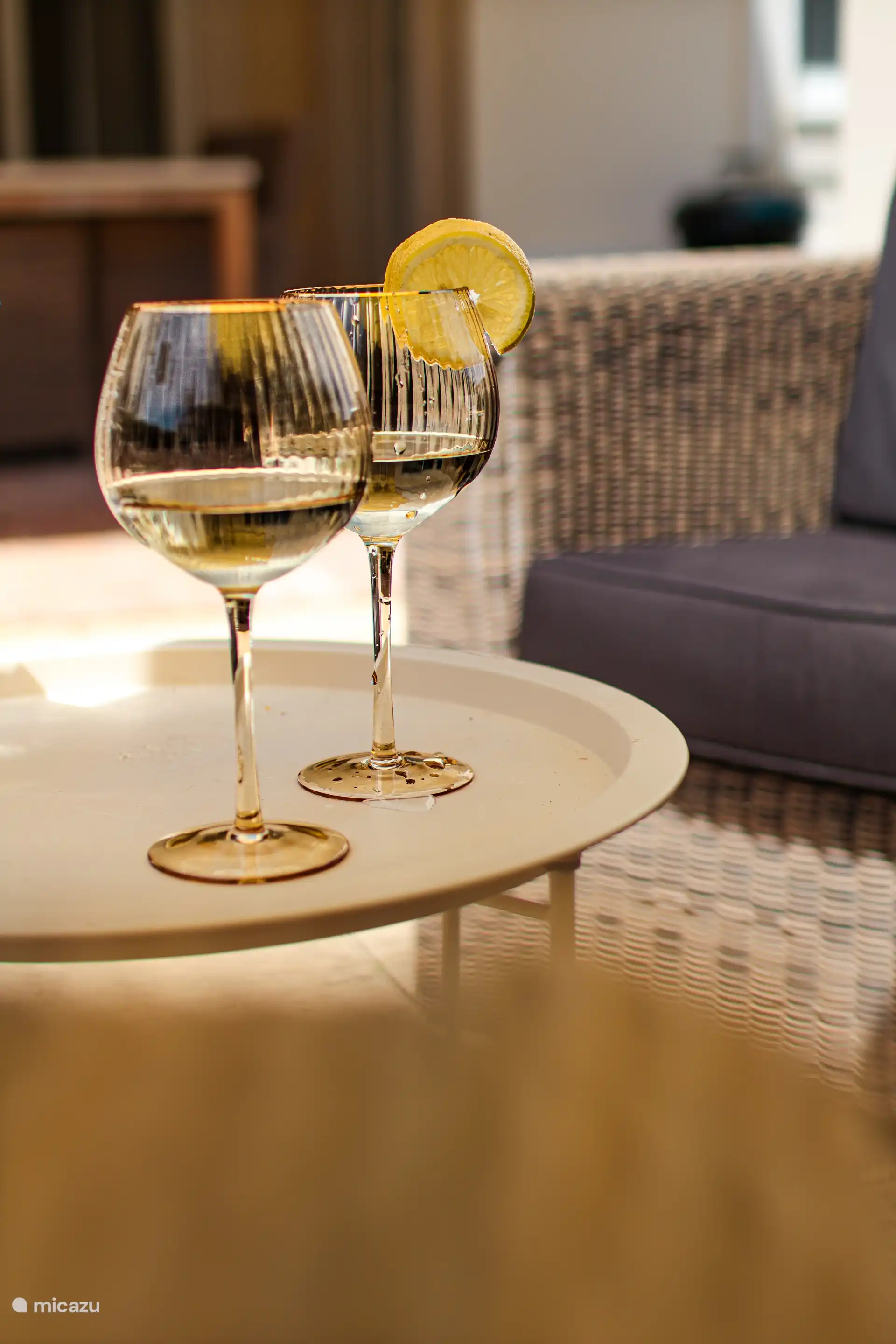 Achtertuin met lounge-stoelen