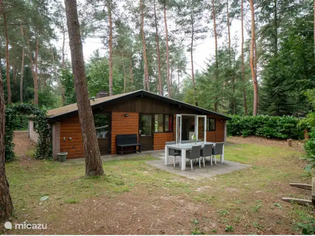 vakantiehuis huren in Nederland, Overijssel, Giethmen – Vakantiehuisje in Giethmen Achterkant huis met tafel/ stoelen