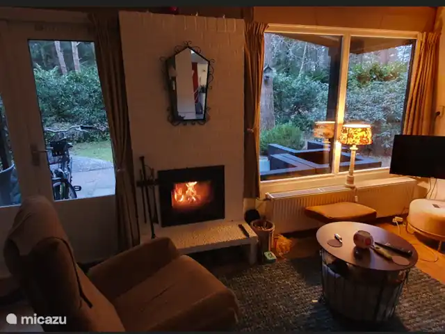 vakantiehuis huren in Nederland, Overijssel, Giethmen – Vakantiehuisje in Giethmen Inbouwhaard binnen, er is ook nog een open haard buiten