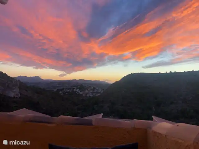 casa natalia en España, Costa Blanca, Benitachell - apartamento puesta de sol desde el balcon