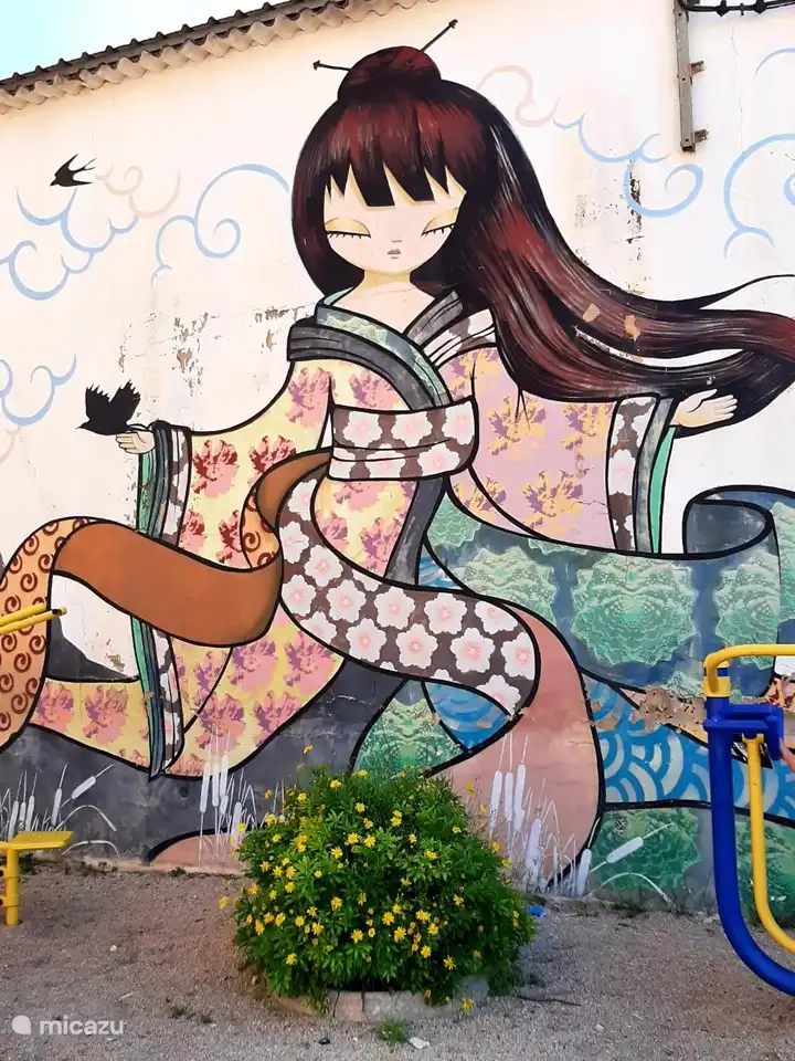 Wunderschönes Wandgemälde im Bergdorf Carricola, nur 20 Autominuten entfernt.