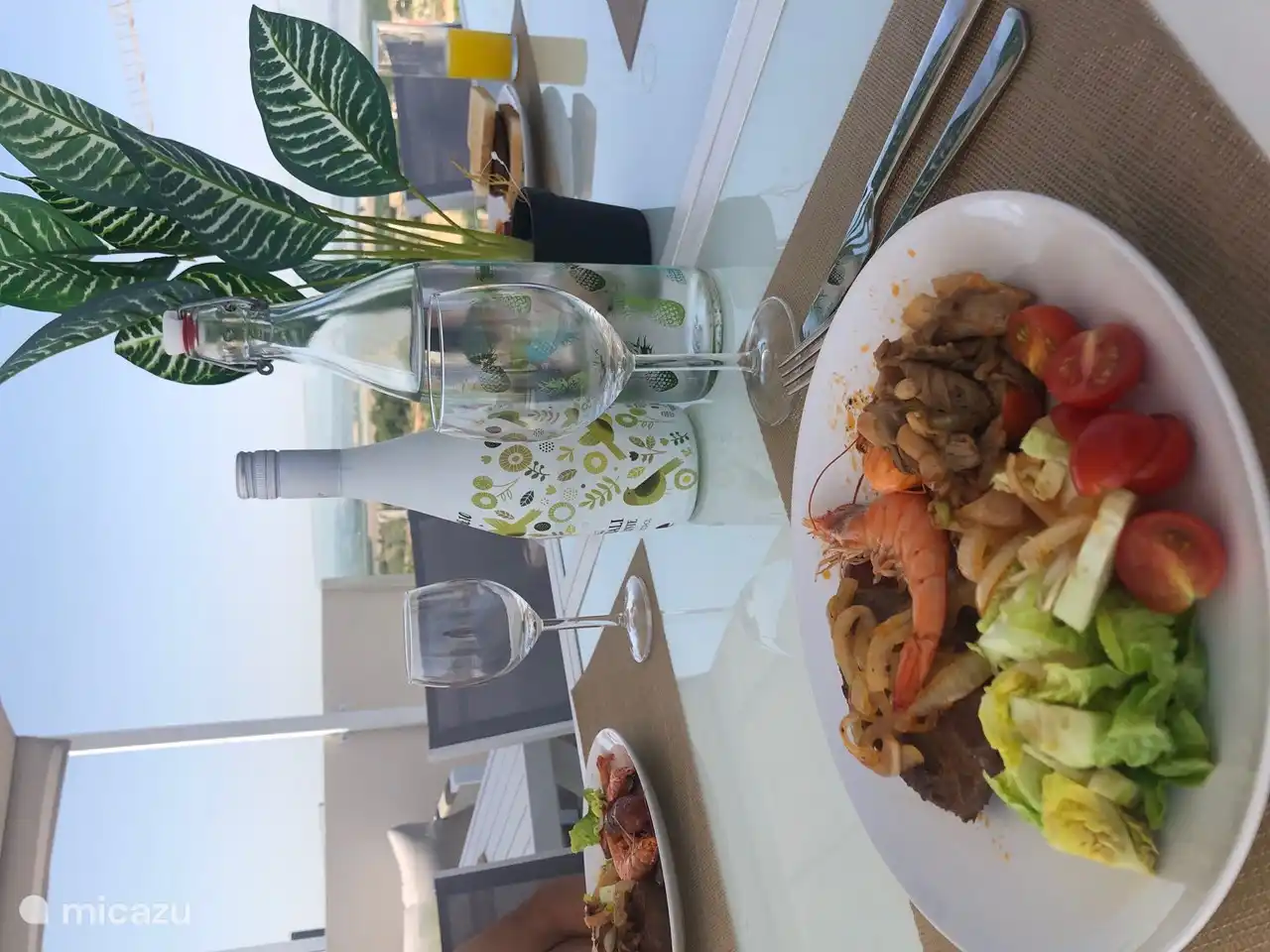 Genieten van het eten en het uitzicht ;-)