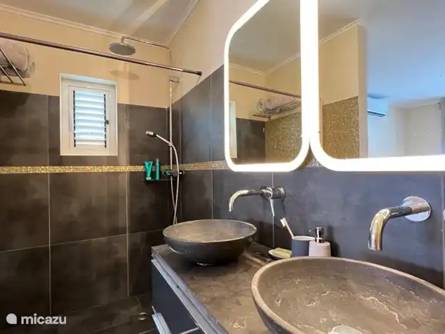 Villa Palapa View en Curazao, Bandabou (oeste), Coral Estate, Rif St.Marie - villa cuarto de baño dormitorio principal