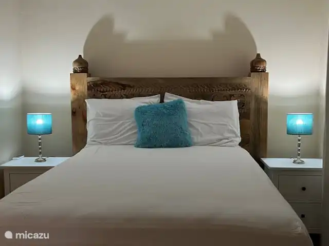 Villa Palapa View en Curazao, Bandabou (oeste), Coral Estate, Rif St.Marie - villa Tercer dormitorio con cama francesa