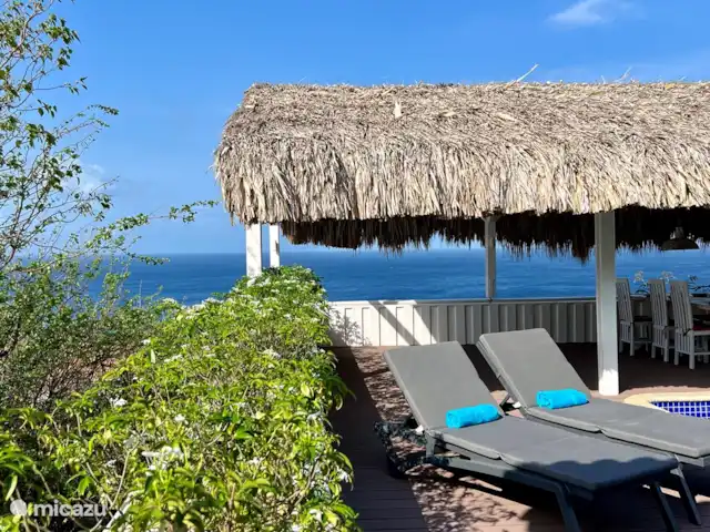 Villa Palapa View en Curazao, Bandabou (oeste), Coral Estate, Rif St.Marie - villa Cubierta de la piscina