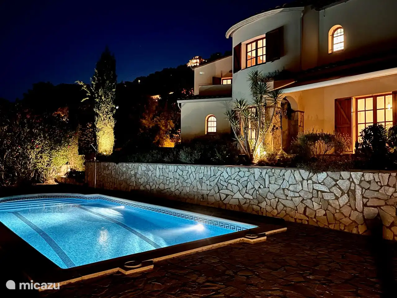 Swimming pool in the evening