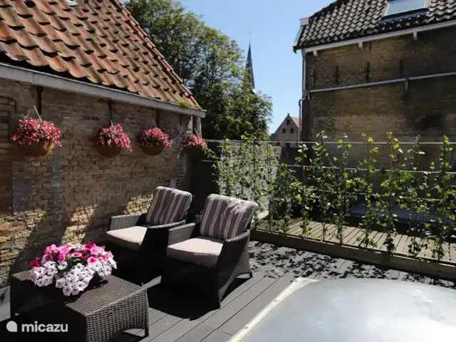 Centre des monuments nationaux Harlingen | Pays-Bas, Frise, Harlingen - maison de ville Belle terrasse sur le toit