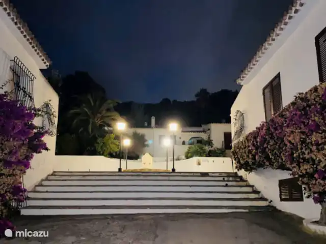 villa estrella de mar en España, Costa Blanca, Moraira - villa ¡Por la noche!
