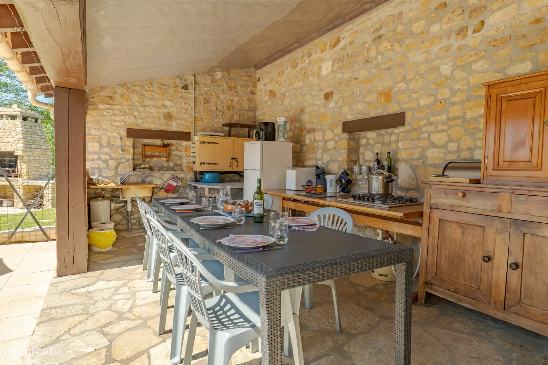 The cozy terrace with outdoor kitchen