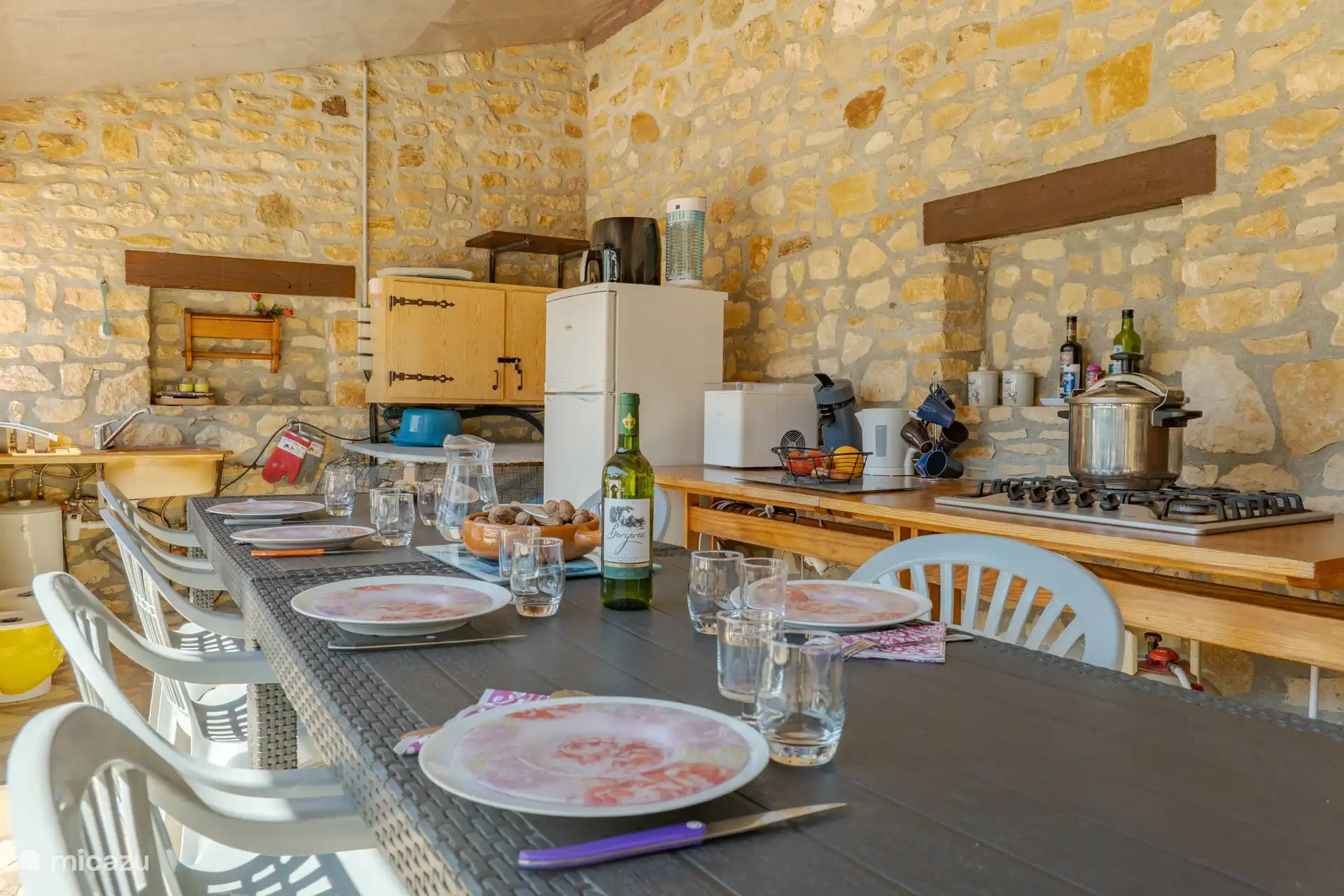 Terrace with outdoor kitchen