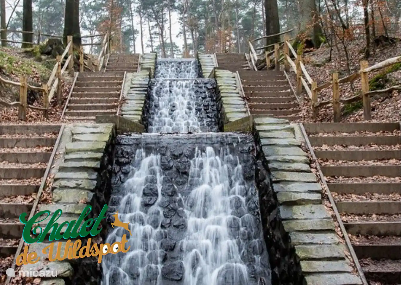 Op een paar kilometer vanaf ons chalet vind je de hoogste waterval van Nederland, tussen Loenen en Beekbergen. Prachtig om te wandelen in de bossen rondom de waterval. 
