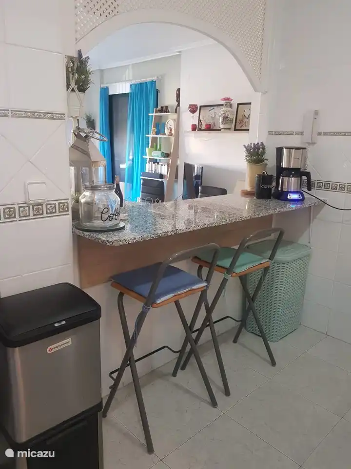 Bar in the kitchen with bar stools