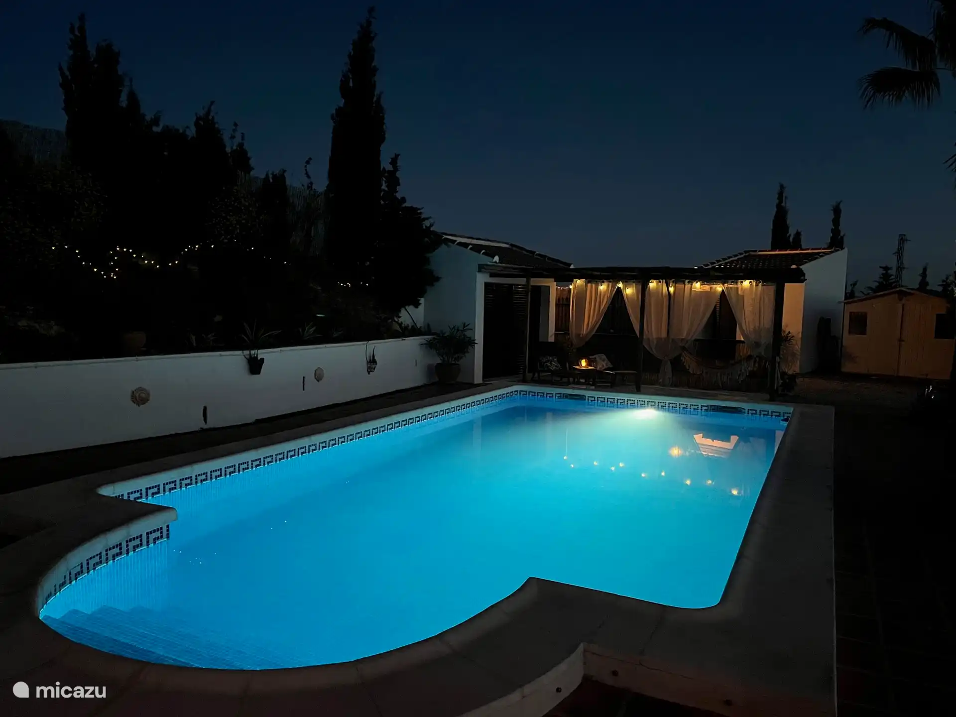 Swimming pool at night