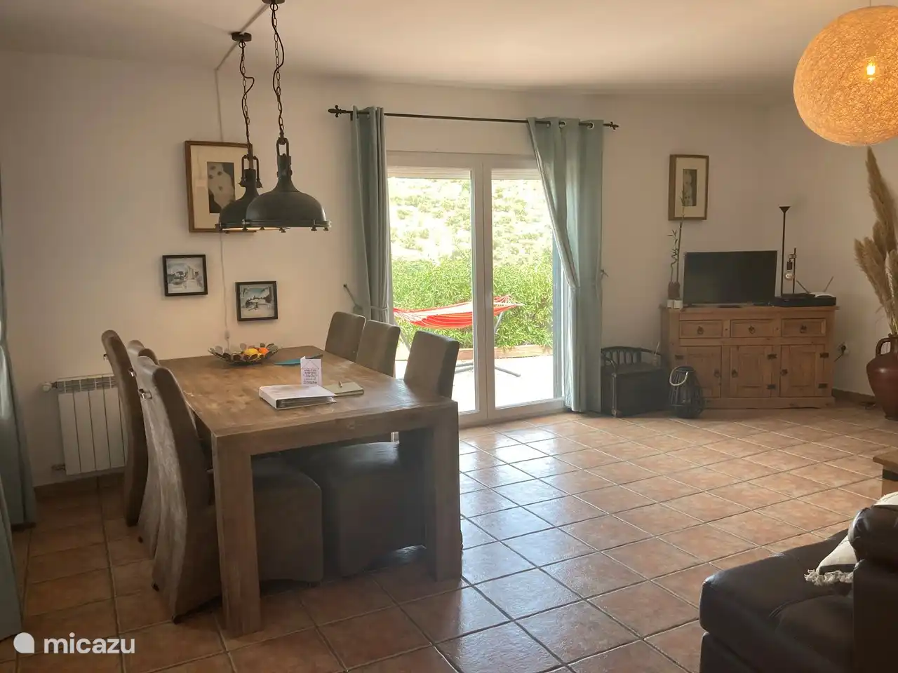 6-person dining table if you want to eat inside