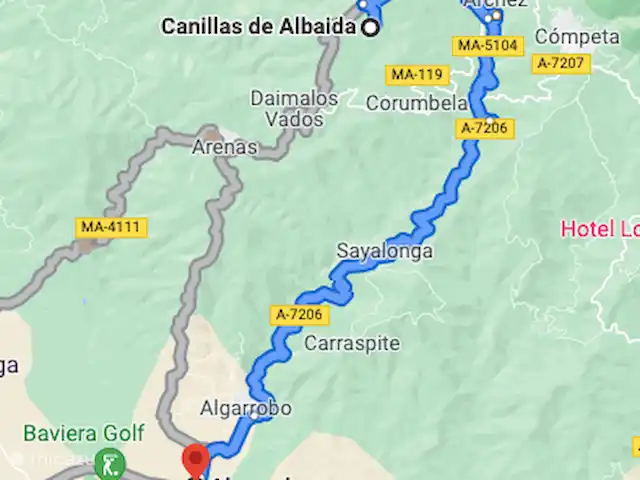 Villa Las Palmeras avec grande piscine | Espagne, Andalousie, Canillas De Albaida - villa Cet itinéraire est notre itinéraire préféré depuis l'autoroute. Via Velez-Malaga peut également être utile, vous pouvez alors vous arrêter au lidl.
La photo montre que vous pouvez vous rendre à la maison de différentes manières.