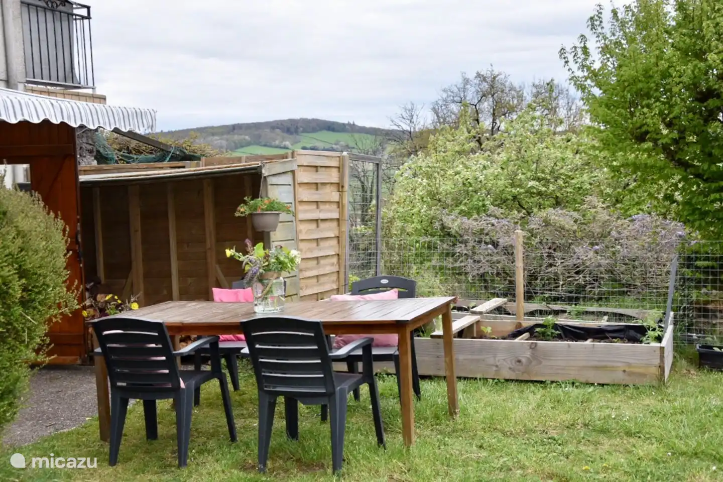 outdoor dining table with a view