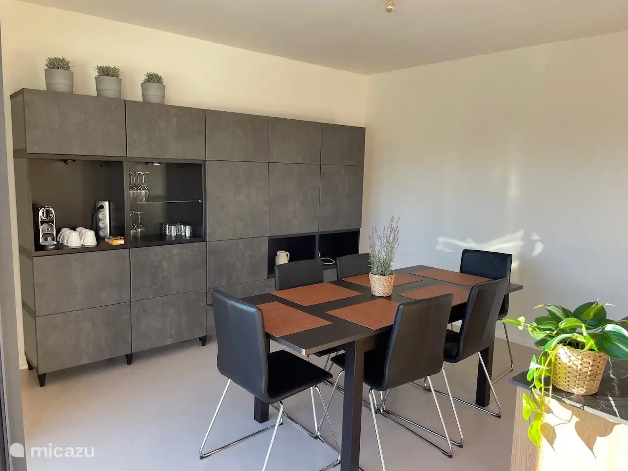 Un montón de espacio de almacenamiento en el armario.