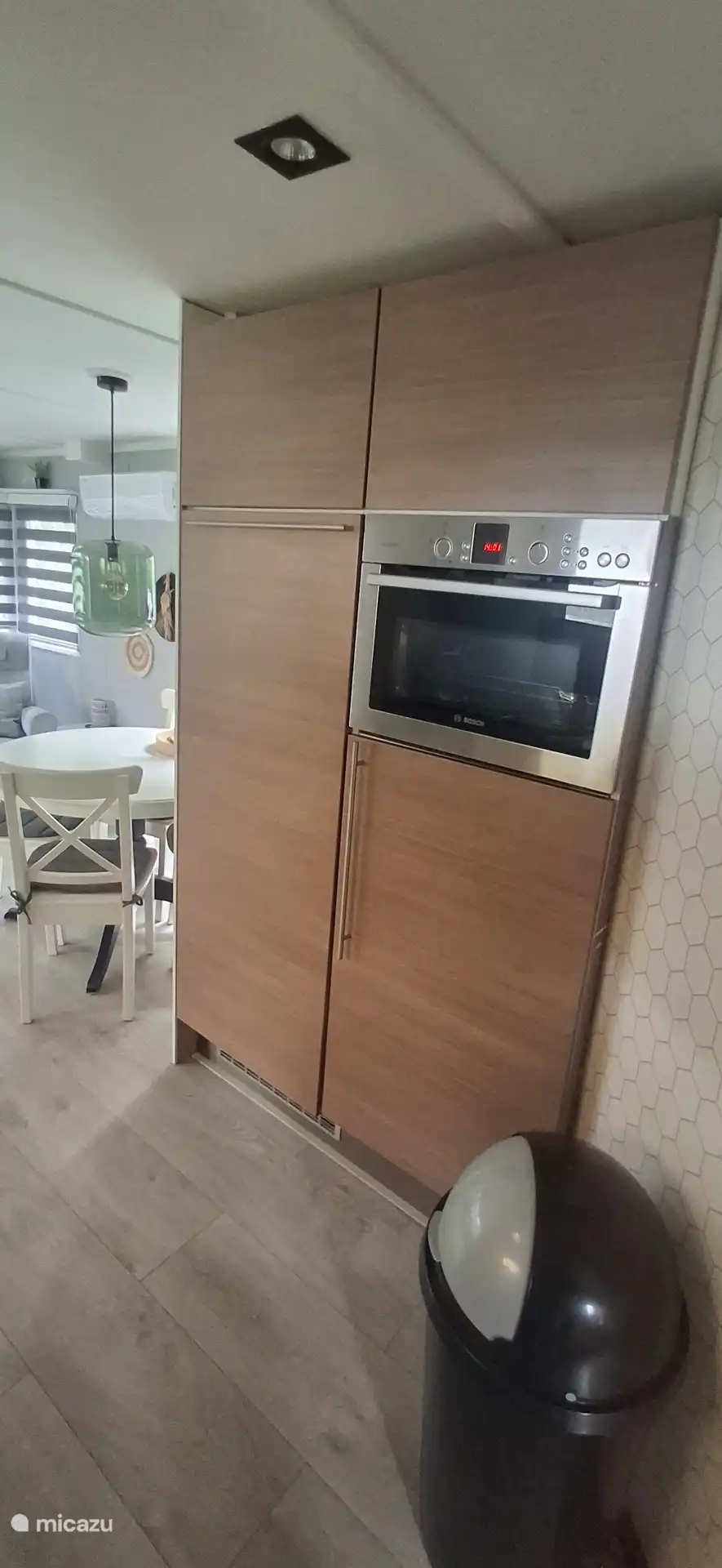 Spacious kitchen with large fridge (including freezer) and combi oven