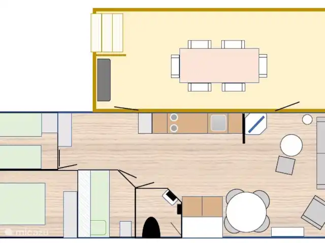 Buitenhuis le mobil-home n° 70 | Pays-Bas, Overijssel, Raalte - mobil-home Plan de la maison de vacances
