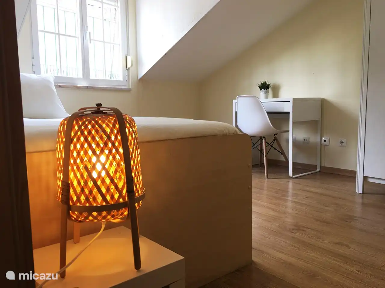 The room has a desk if you need to work