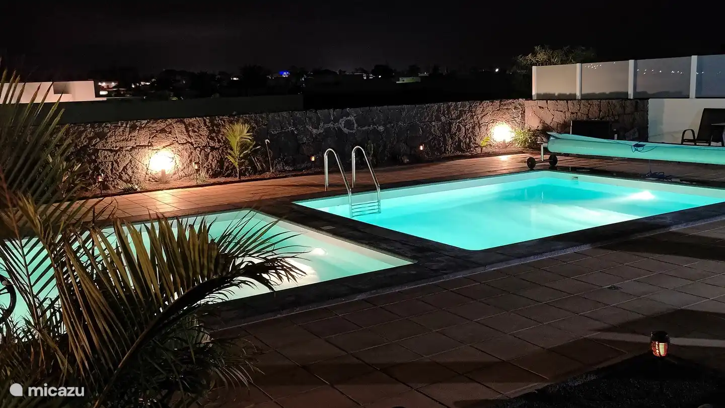 Swimming pool at night