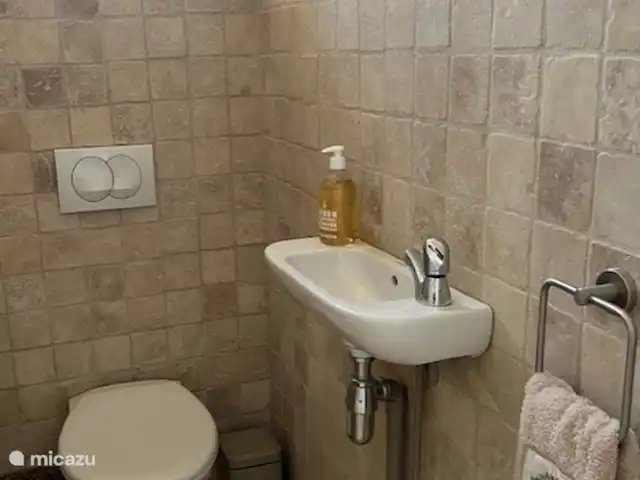 Location de Vacances France, Vaucluse, Roussillon, maison de vacances - Les Garances Un joli WC séparé au carrelage typiquement provençal