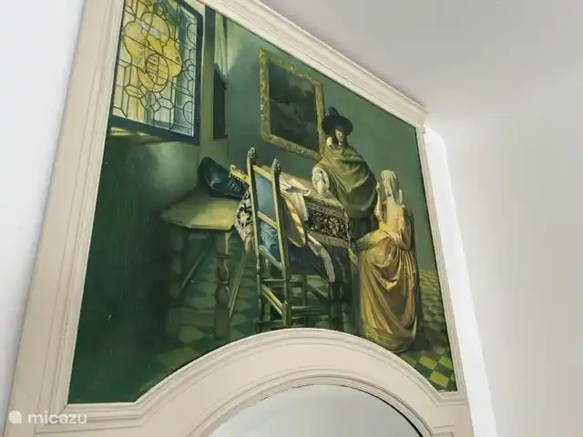 Location de Vacances France, Vaucluse, Roussillon, maison de vacances - Les Garances Miroir avec panneau Vermeer dans la chambre 2