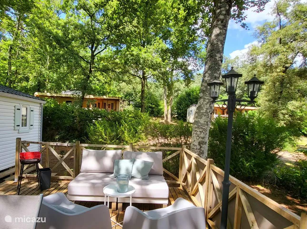 Belle assise dehors sur la terrasse