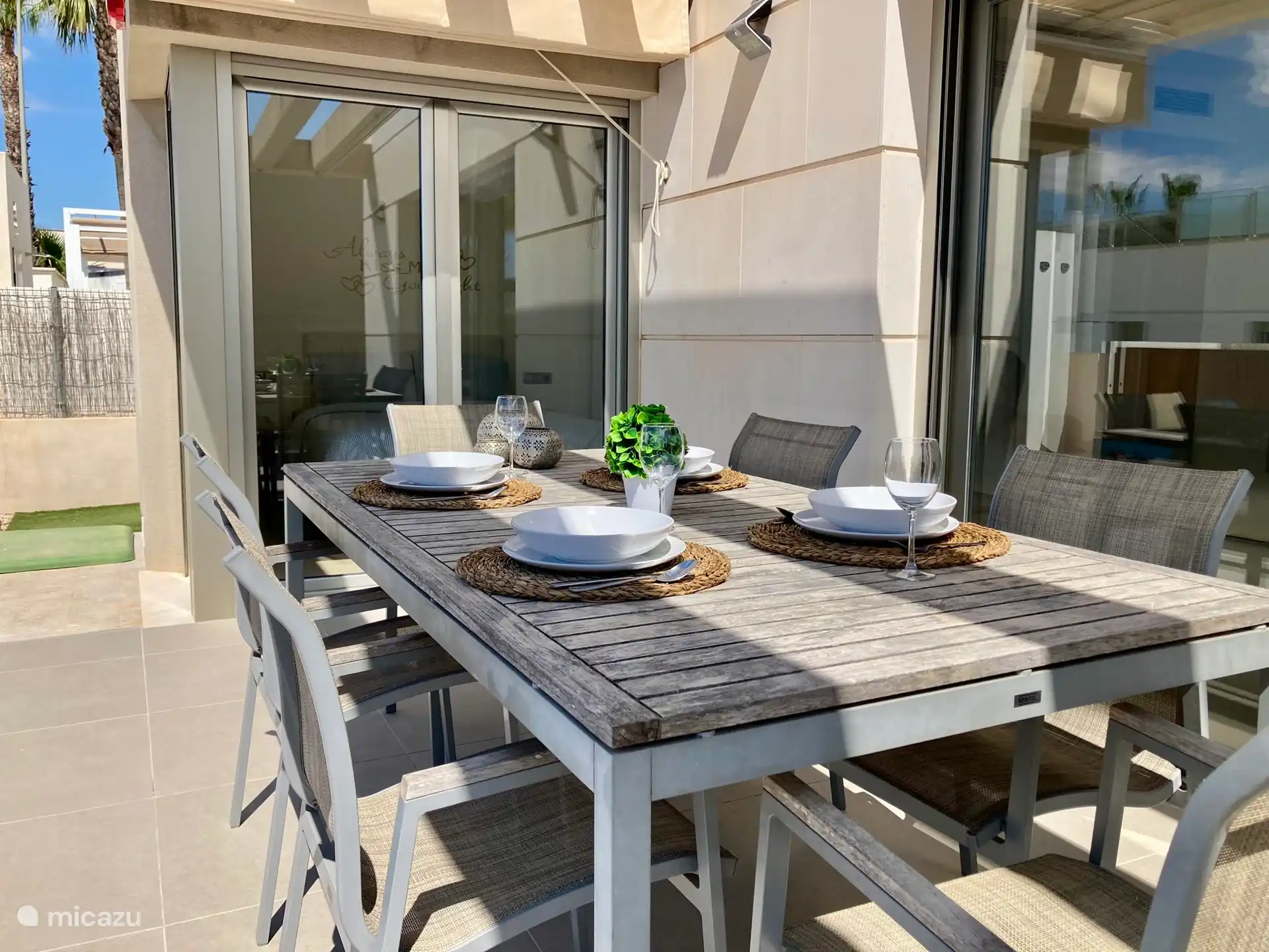 The terrace is right next to the living room and kitchen