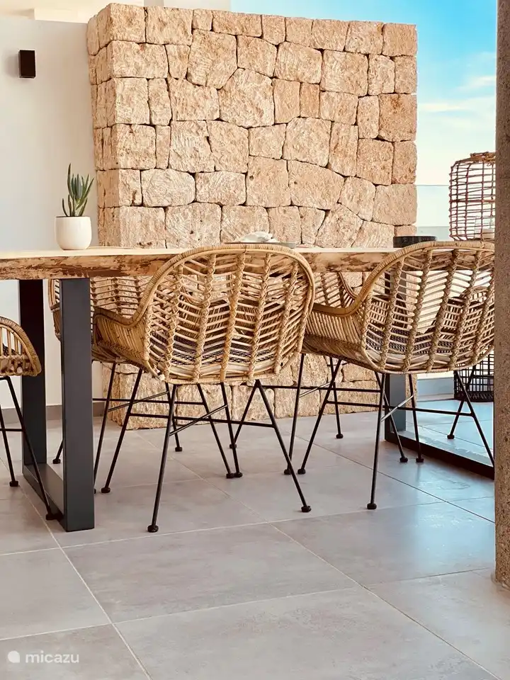 Dining table outside terrace