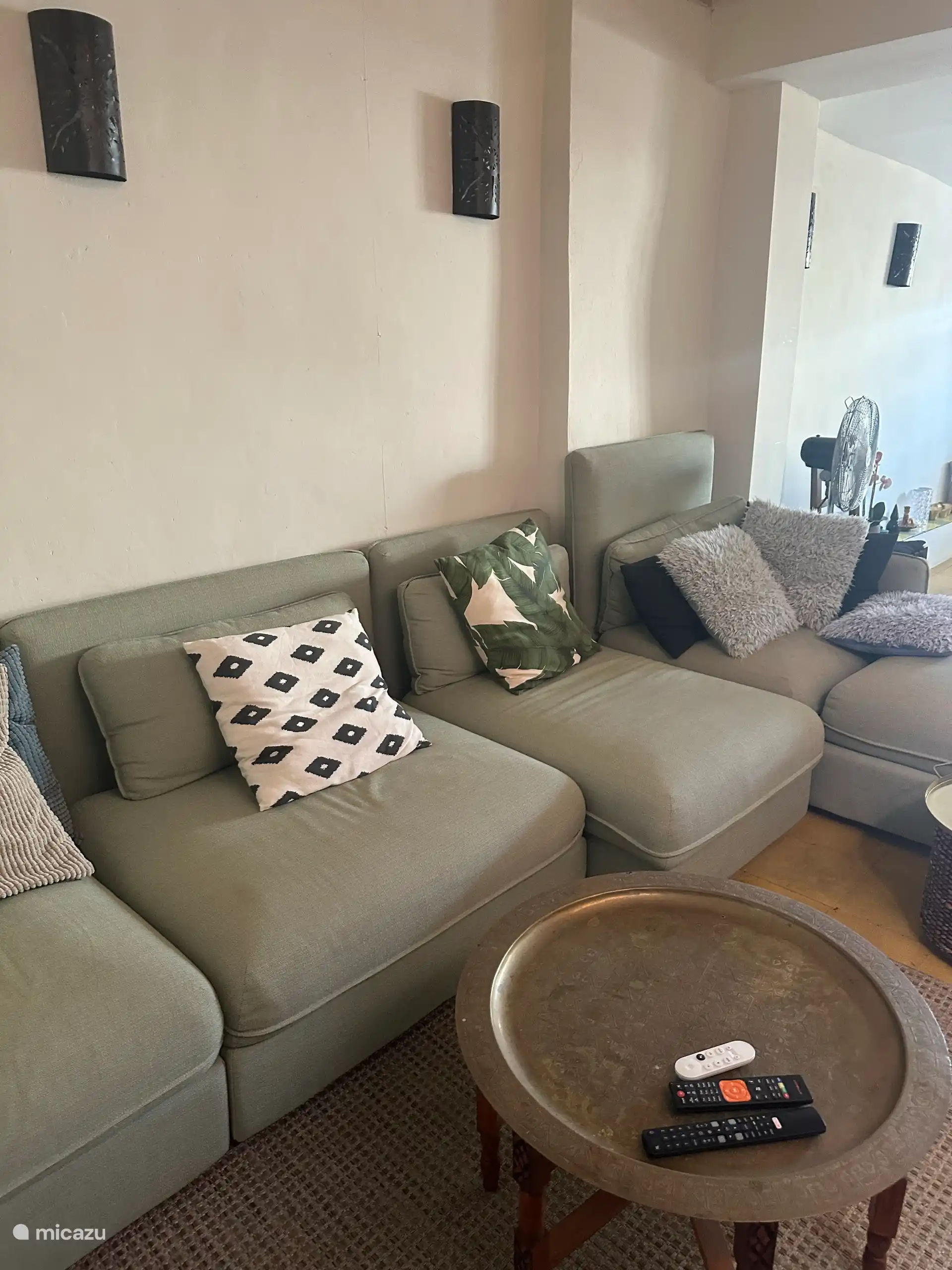 The lovely sofa in the living room annex kitchen