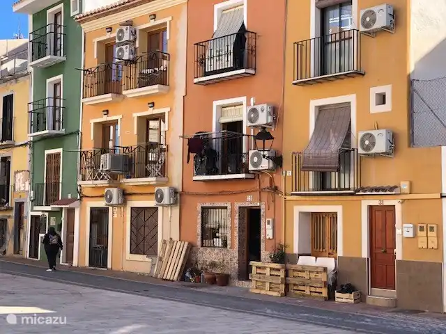 Beautiful fishermen's houses on the promenade 