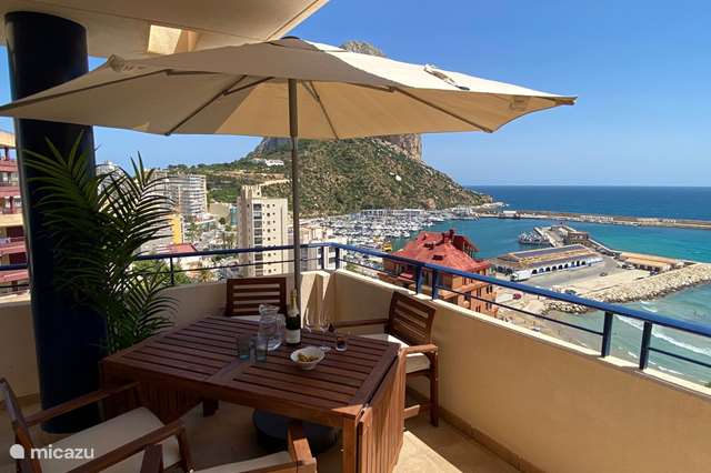 Vakantiehuis Spanje, Costa Blanca, Calpe - appartement Maroen zon, zee, terras en uitzicht 
