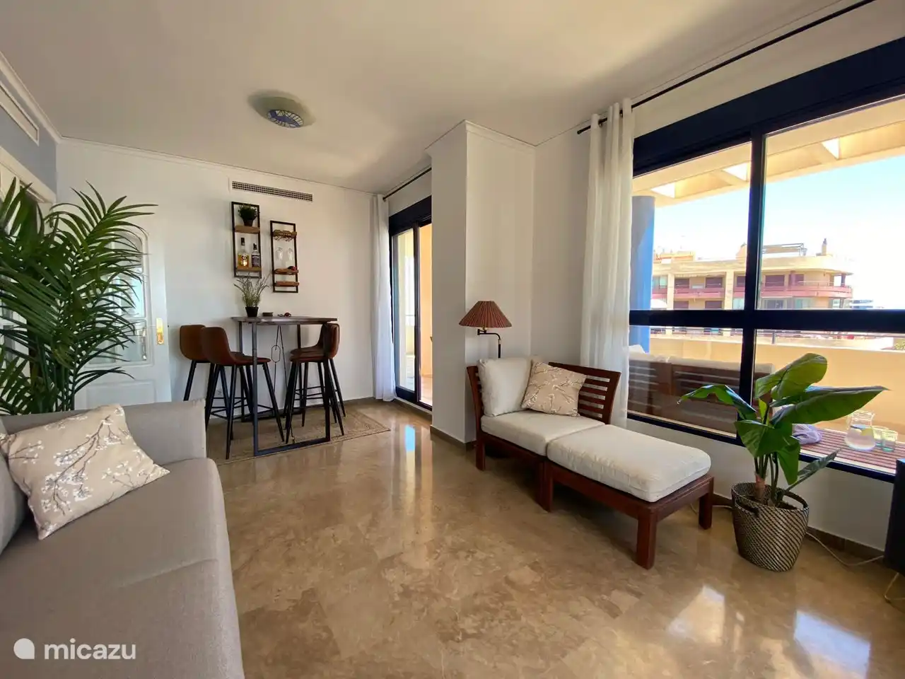 You can walk onto the terrace from two sides