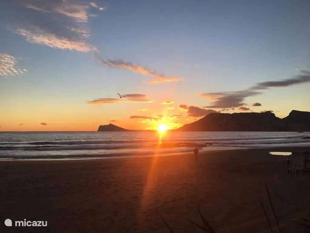 Beautiful sunsets on the beach of Calpe.