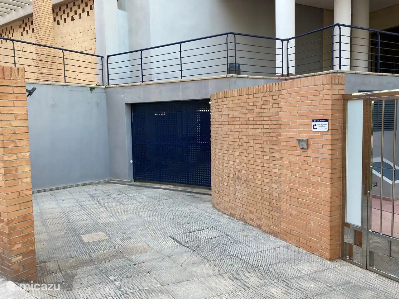 Entrance of the parking garage.