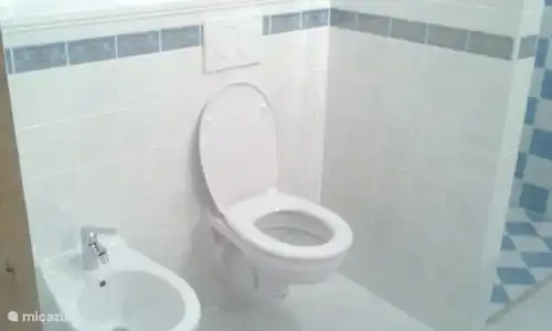 Toilette und Bidet in Cantina. Diese sind sowohl in der Wohnung SOTTO als auch in der Wohnung SOPRA vorhanden
