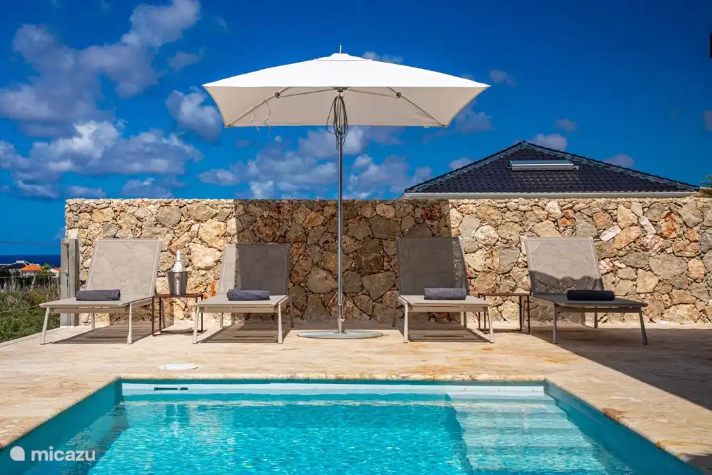 Schwimmbad mit Liegen