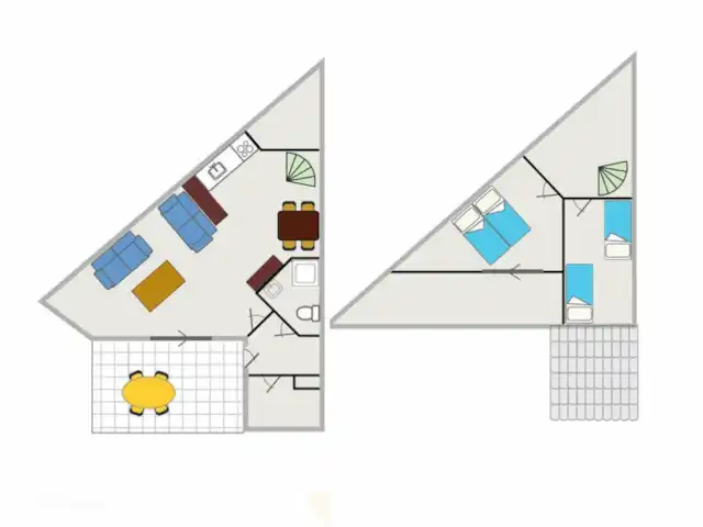 La coquille, Port Greve | Pays-Bas, Zélande, Brouwershaven - maison de vacances Disposition de la coque