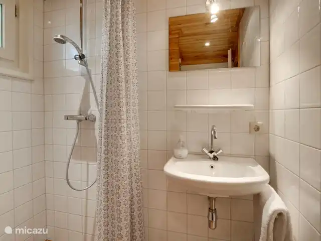 Eekhoorn, heerlijke Finse bungalow huren in Nederland, Gelderland, Hengelo - vakantiehuis Badkamer met douche