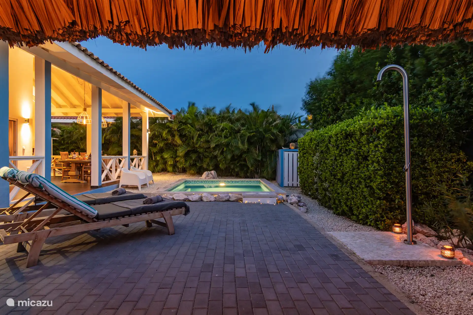 Vista del atardecer desde la palapa.